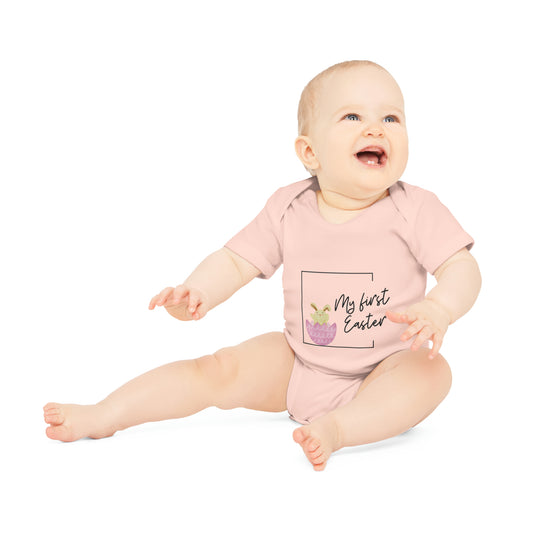Baby Body 'MY FIRST EASTER EGG PINK' | 100% zertifizierte Bio-Baumwolle | Geschenk für Babys und Newborns